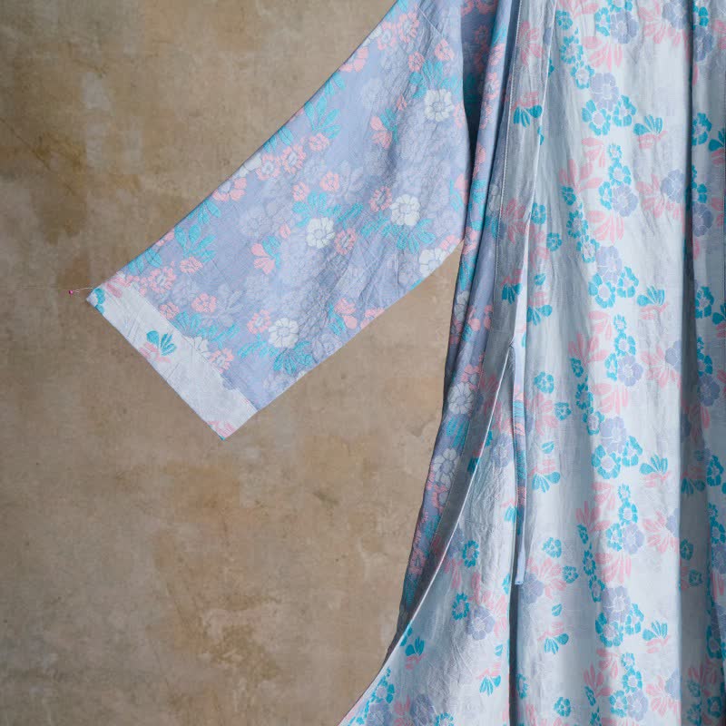 Charming Floral Cotton Gauze Kimono Robe - image 4