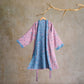 Elegant Floral Butterfly Cotton Gauze Kimono Robe - Pink - L - image 7