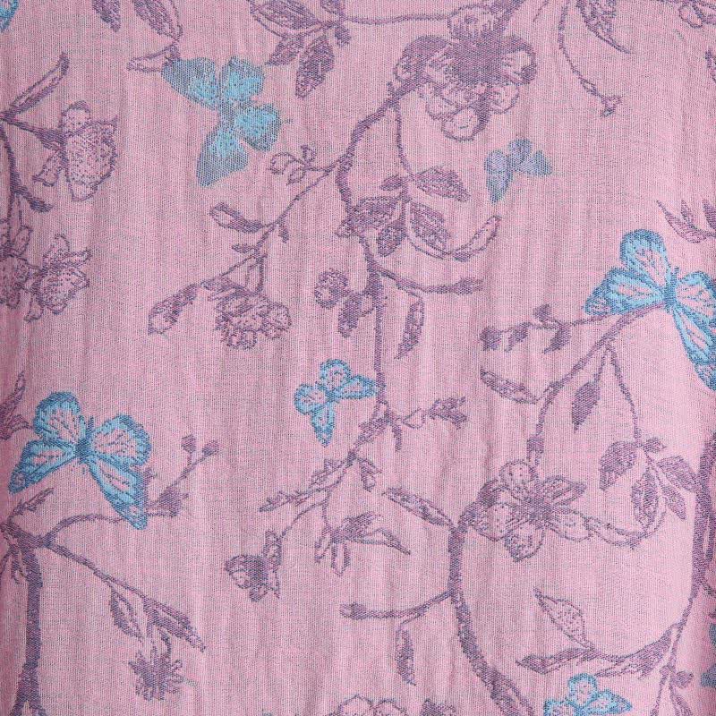 Elegant Floral Butterfly Cotton Gauze Kimono Robe - image 11