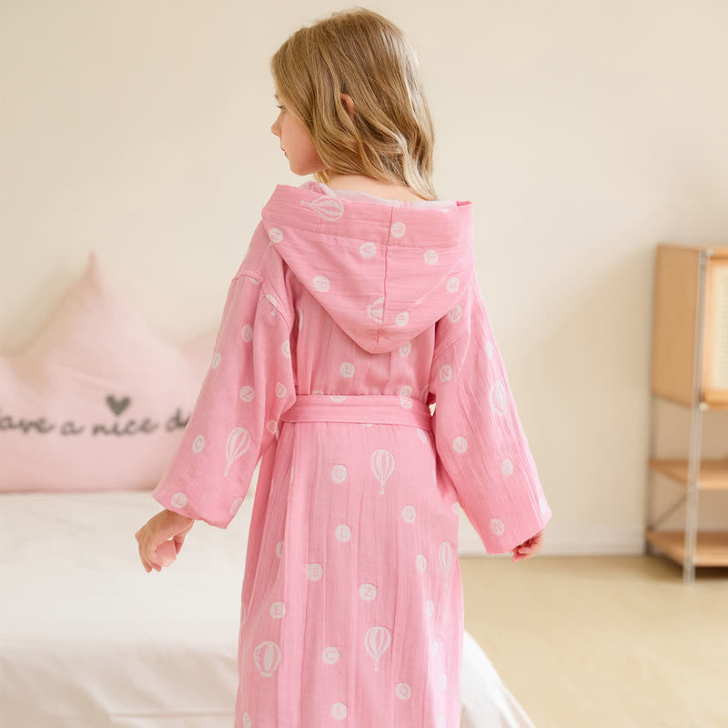 Air Balloon Hooded Cotton Gauze Child Bathrobe - image 2