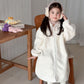 Simple Hooded Plush Zip-Up Child Robe - image 2