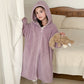 Simple Hooded Plush Zip-Up Child Robe - image 23