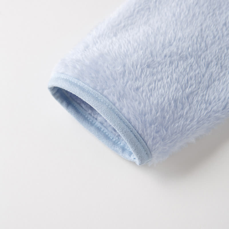 Solid Button Child Plush Loungewear Set - image 5