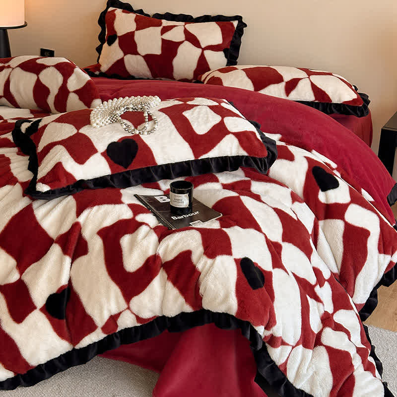 Romantic Plush Velvet 4-Piece Duvet Cover Set - image 2