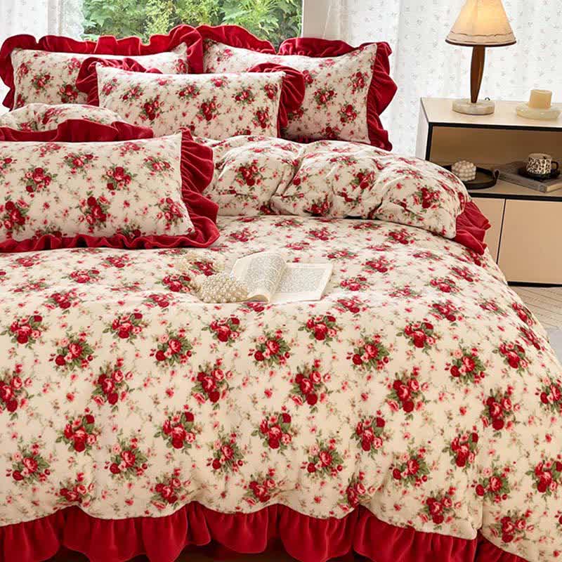 Romantic Vintage Rose Floral Velvet Bedding - image 2