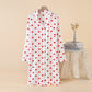 Heart Pure Cotton Gauze Button Nightgown - White - XL - image 10