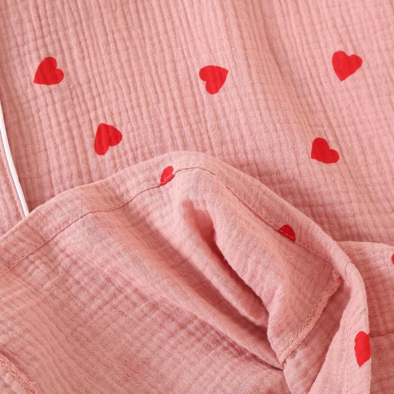 Heart Pure Cotton Gauze Button Nightgown - image 7