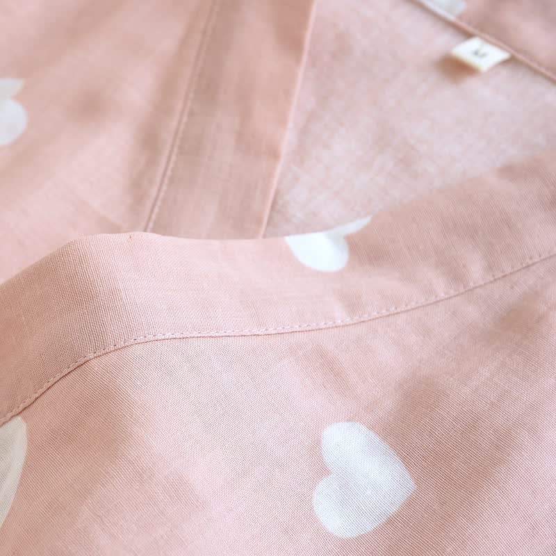 Heart Cotton Gauze Kimono Bathrobe - image 5