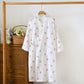 Heart Cotton Gauze Kimono Bathrobe - White - L - image 12
