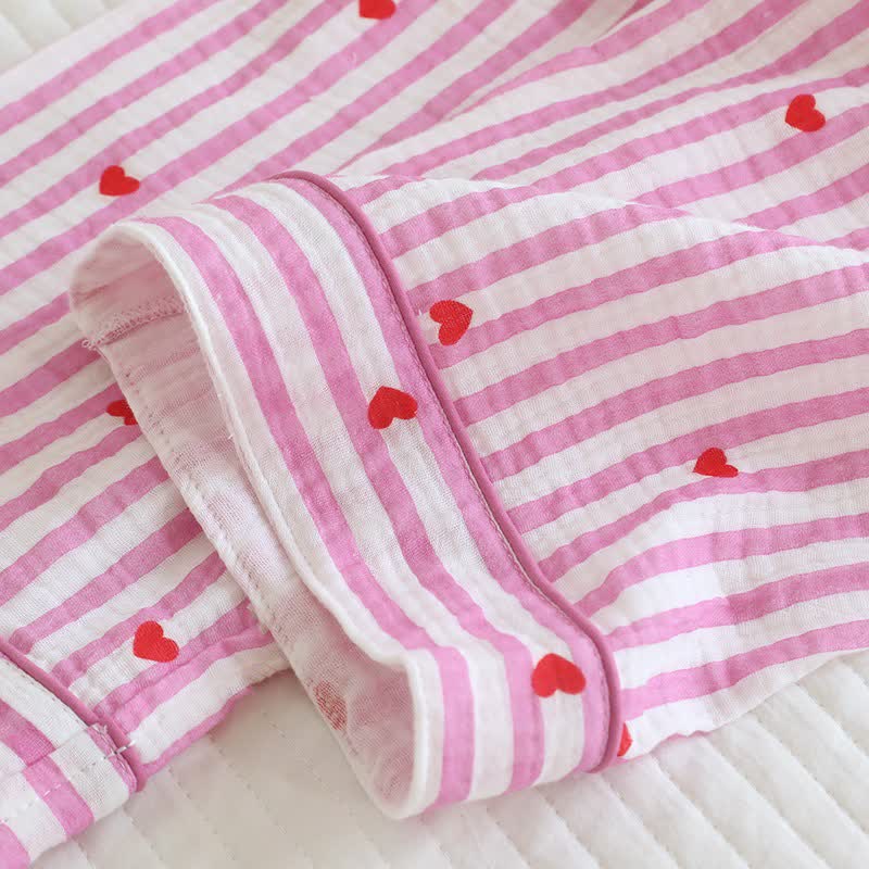 Stripe Heart Cotton Gauze Pajama Set - image 14
