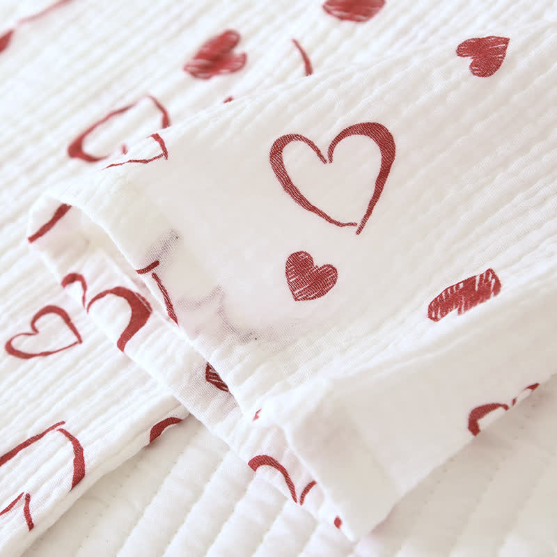 Heart Doodle Cotton Gauze Pajama Set - image 10