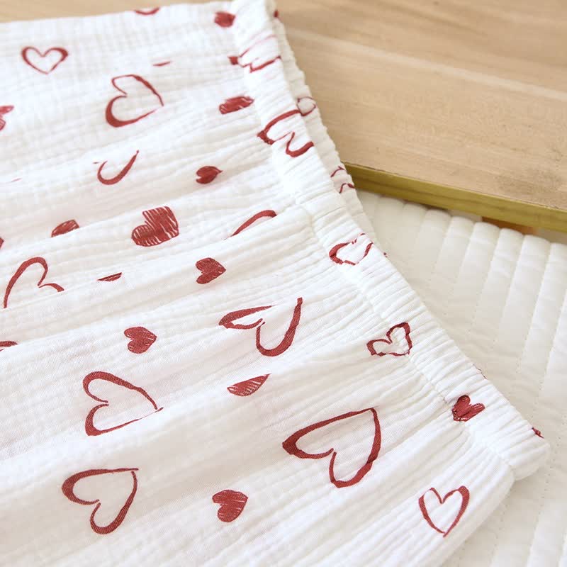 Heart Doodle Cotton Gauze Pajama Set - image 9
