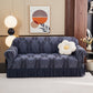 Jacquard Elastic Non-Slip Couch Slipcover - Gray Blue - Skirted - 4-Seater 92" - 118" - image 2