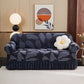 Jacquard Leaf Elastic Full-Wrap Slipcover - Gray Blue - 4-Seater 92" - 118" - image 5