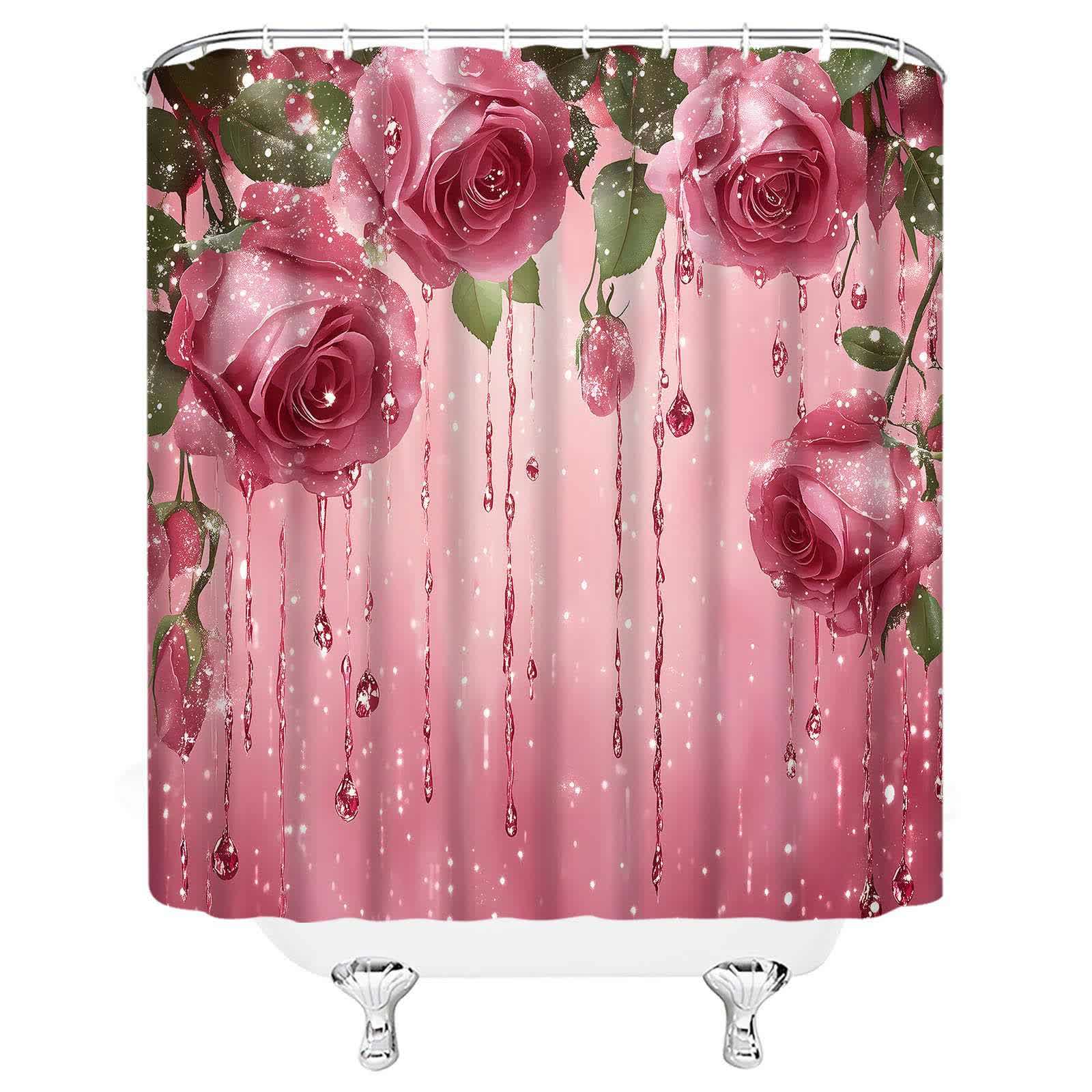 Romantic Rose Print Shower Curtain - image 2