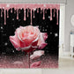 Romantic Rose Print Shower Curtain - E - 118"W x 71"L - image 7