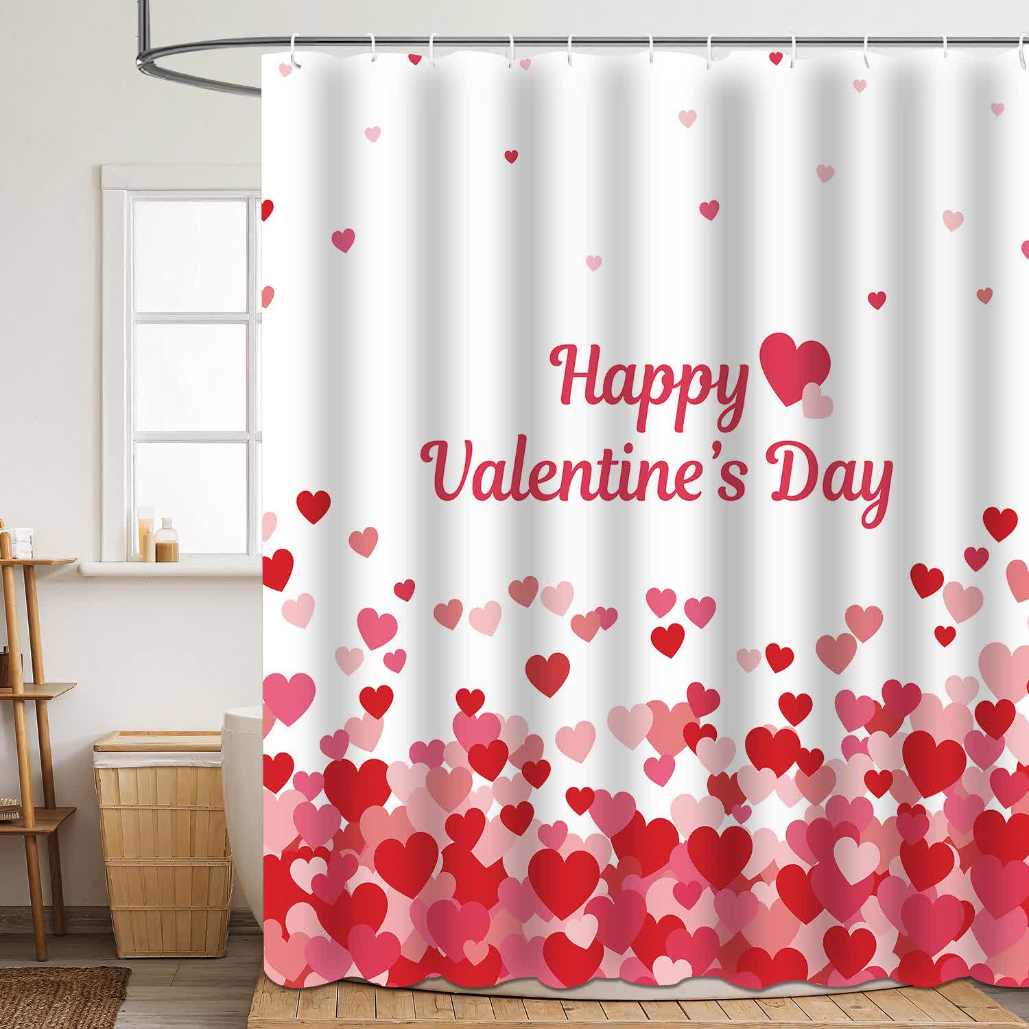 Valentine's Day Romantic Print Shower Curtain - C - 71"W x 79"L - image 2