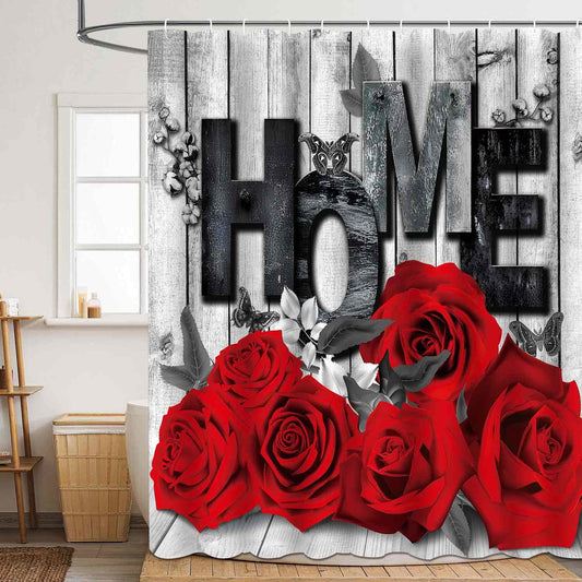 Valentine's Day Romantic Print Shower Curtain - A - 71"W x 79"L - image 0