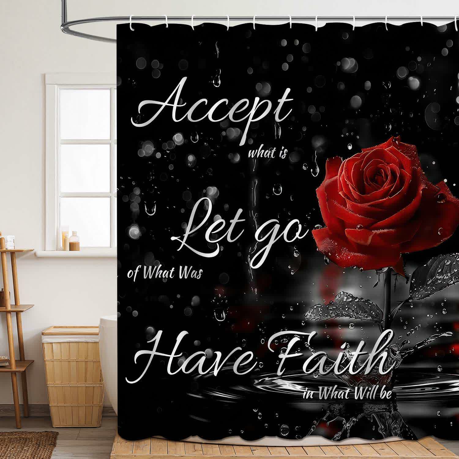 Valentine's Day Romantic Print Shower Curtain - H - 71"W x 79"L - image 7