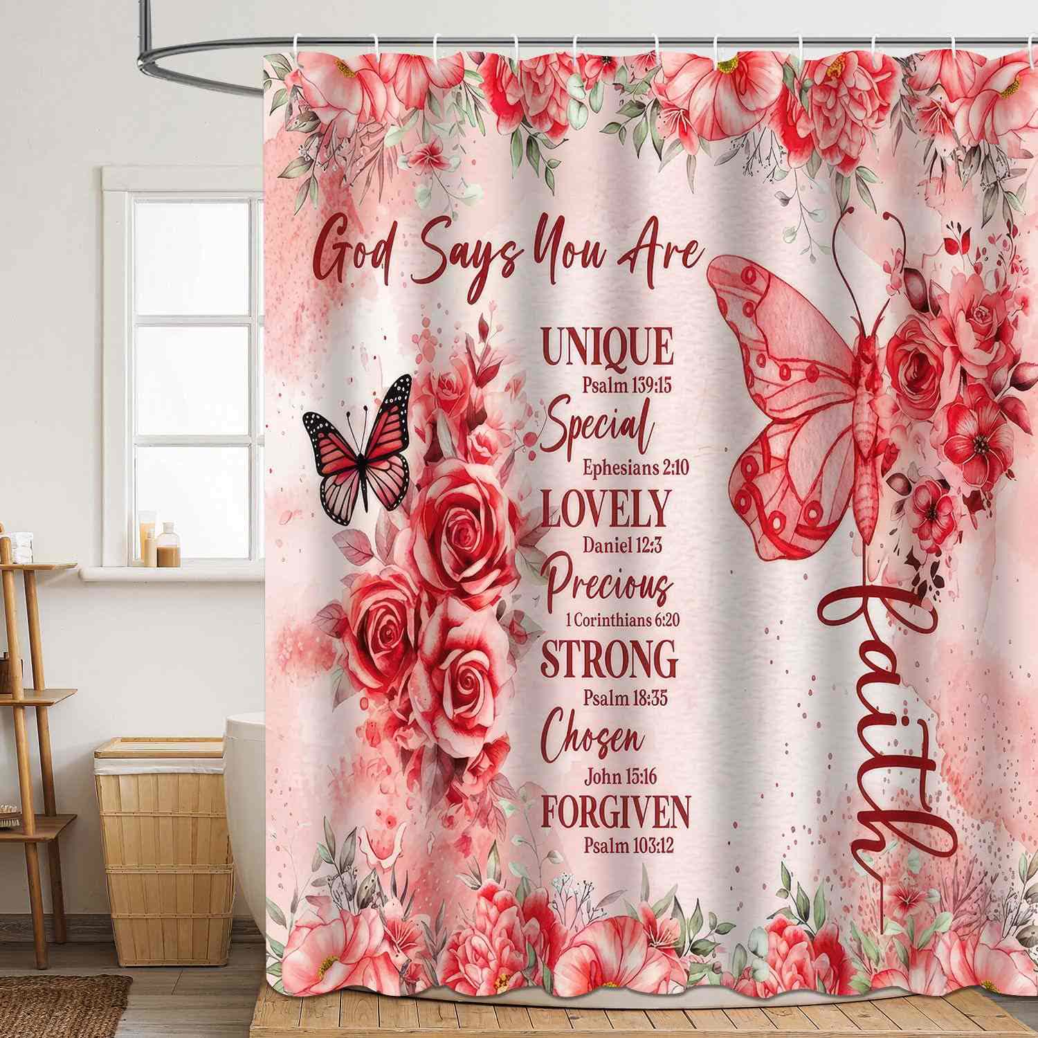 Valentine's Day Romantic Print Shower Curtain - F - 71"W x 79"L - image 5