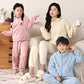 Solid Color Zip-up Warm Child Pajama Set - image 0