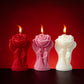 Romantic Rose Couple Scented Candle - Red & White & Pink - 6PCS - 1.85"W x 2.32"L x 3.78"H - image 1