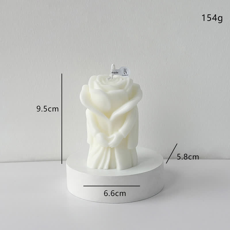 Romantic Rose-Shaped Scented Candle - White - 4PCS - 2.28"W x 2.6"L x 3.74"H - image 4