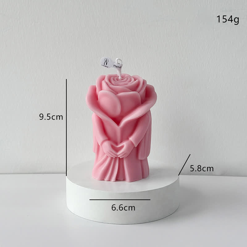 Romantic Rose-Shaped Scented Candle - Pink - 4PCS - 2.28"W x 2.6"L x 3.74"H - image 3