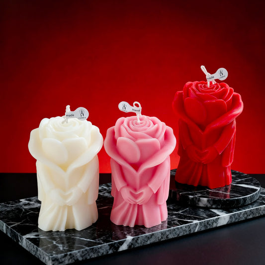 Romantic Rose-Shaped Scented Candle - Red & White & Pink - 6PCS - 2.28"W x 2.6"L x 3.74"H - image 0