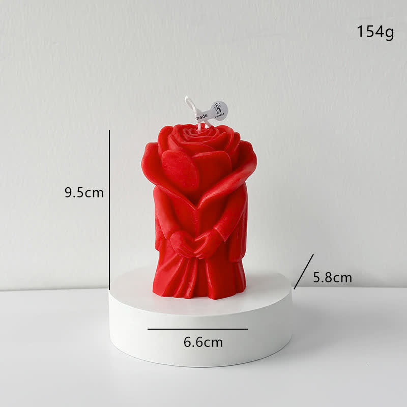 Romantic Rose-Shaped Scented Candle - Red - 4PCS - 2.28"W x 2.6"L x 3.74"H - image 2