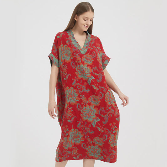 Floral Double-Layer Cotton Gauze Nightgown - image 1