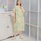 Jacquard Double-Layer Gauze Floral Nightgown - Green - XL - image 4