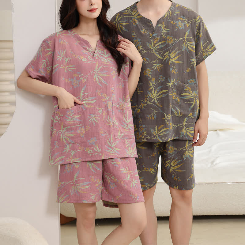 Breathable Cotton Gauze Kimono Pajama Set - image 1