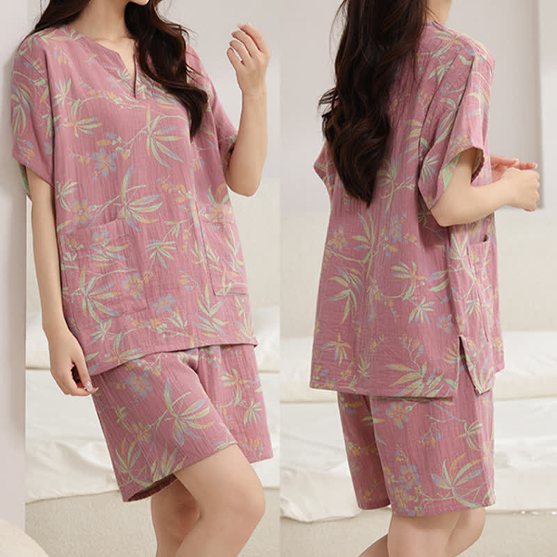 Breathable Cotton Gauze Kimono Pajama Set - image 4