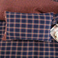 Retro Plaid Cotton Gauze Button Bedding Set(4PCS) - image 5