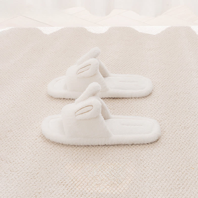Cute Bunny Plush Open-Toe Slippers - image 7