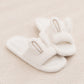 Cute Bunny Plush Open-Toe Slippers - White - XL - image 8
