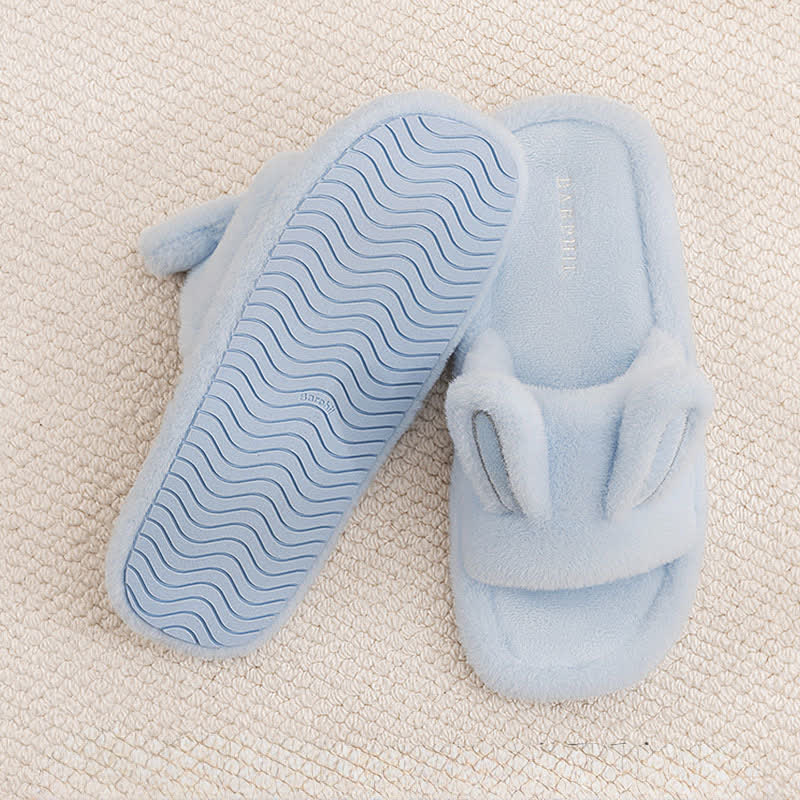 Cute Bunny Plush Open-Toe Slippers - image 4