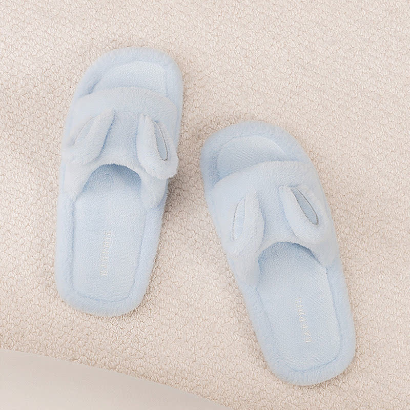 Cute Bunny Plush Open-Toe Slippers - image 6