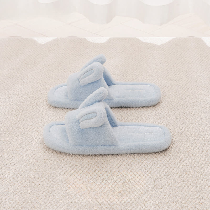 Cute Bunny Plush Open-Toe Slippers - image 5