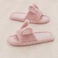 Cute Bunny Plush Open-Toe Slippers - Pink - XL - image 9