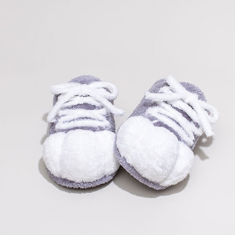 Cat Paw Lace-Up Closed-Toe Plush Slippers - image 13