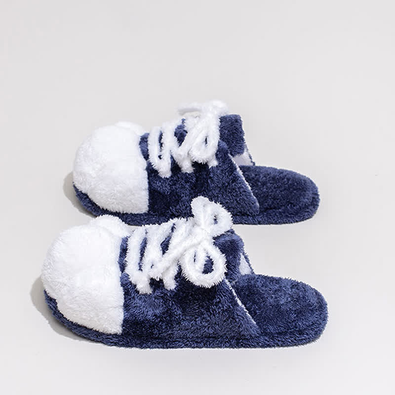 Cat Paw Lace-Up Closed-Toe Plush Slippers - image 5