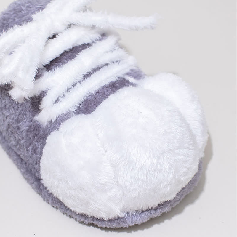 Cat Paw Lace-Up Closed-Toe Plush Slippers - image 15