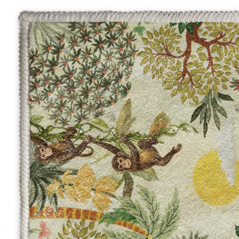Tropical Wildlife Scene Rectangle Area Rug - image 4