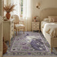 Elegant Peacock Floral Non-slip Area Rug - Light Purple - 95" x 119" - image 14