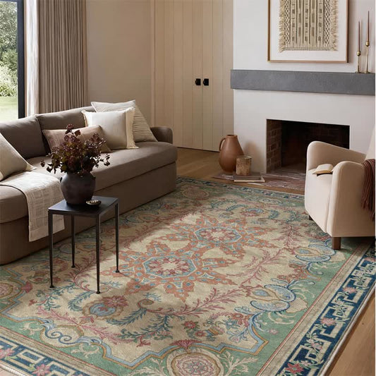 Retro Palace Style Medallion Non-slip Area Rug - 95" x 119" - image 0