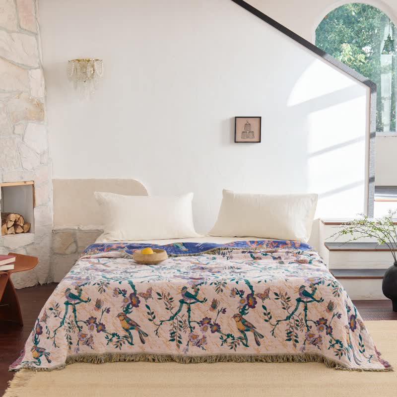 Ownkoti Bird on Branch Cotton Gauze Quilt - image 2