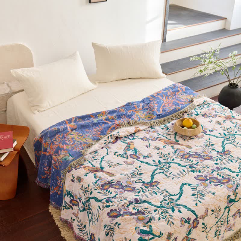 Ownkoti Bird on Branch Cotton Gauze Quilt - image 5