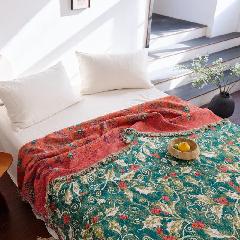 Ownkoti Red Flower Vine Cotton Gauze Quilt - image 4